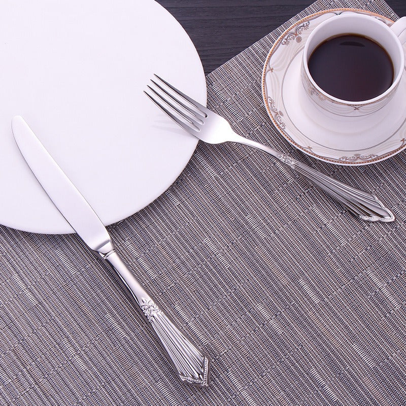 304 stainless steel knife, fork, spoon, hotel Western tableware, steak knife, fork, dessert spoon, fork, 4 piece  set - V.I.P Digital Presence