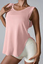 Slit Round Neck Active Tank - V.I.P Digital Presence