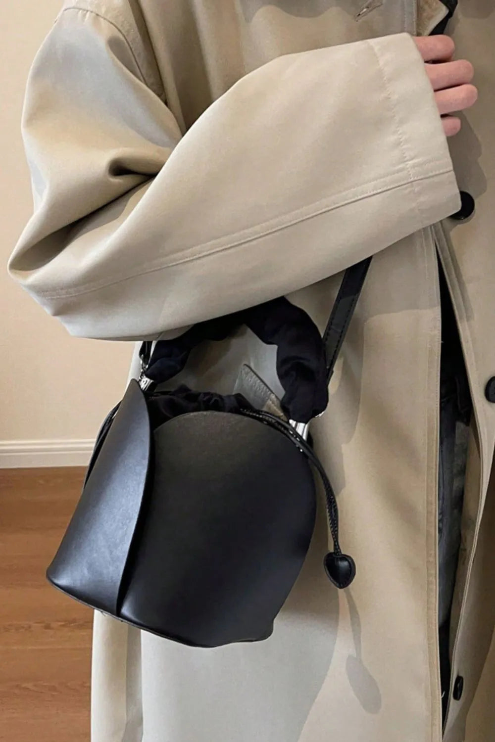 PU Leather Drawstring Bucket Bag - V.I.P Digital Presence