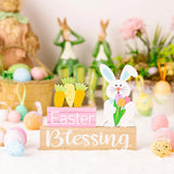 Easter Decoration Supplies Easter Rabbit Flower Hugging Wooden Ornament Rabbit Dwarf Desktop Decoration - V.I.P Digital Presence