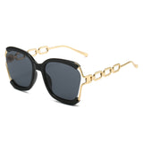 Chains Sunglasses European and American Street Photography Fashion Trend Metal Hollow Brushed Glasses UV400 - V.I.P Digital Presence