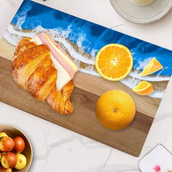Wood and Resin Cutting Board Ocean Epoxy Resin Serving Cheese Board - V.I.P Digital Presence