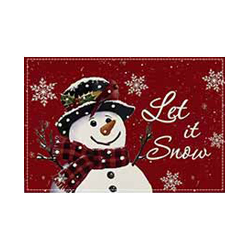 Christmas Snowman Linen Meal Mat Snowflake Grid Printed Table Mat Christmas Party Decoration Insulation Mat Holiday Decoration - V.I.P Digital Presence