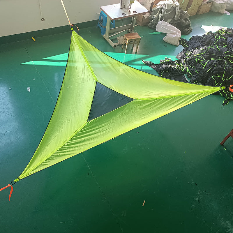 Hamaca triangular aérea multijugador, plegable, portátil, de malla, para árbol, para ocio 