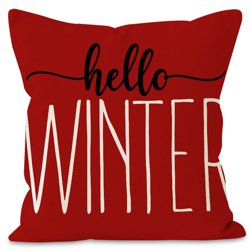 Christmas tree print pillow cover linen pillowcase holiday living room sofa decoration cushion cover - V.I.P Digital Presence