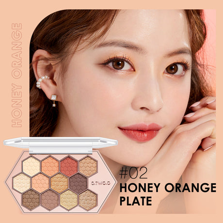 Honeycomb Hexagonal Star Diamond Eyeshadow Palette Taro Powder Honey Earth Eyeshadow Natural Highlight 12 Colors - V.I.P Digital Presence