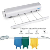 Retractable Laundry Hanger Wall Mounted Clothes Line Clothes Drying Rack Clothesline Laundry Rope - V.I.P Digital Presence