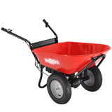 Red Rock Wheelbarrow Utility Cart Electric Powered AGM Battery 330lbs (150kgs) Max Capacity Barrel Dump Material Debris Hauler