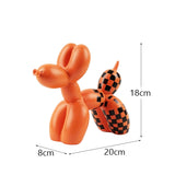 New black and white plaid balloon dog ornaments creative TV cabinet wine cabinet living room porch resin crafts - V.I.P Digital Presence