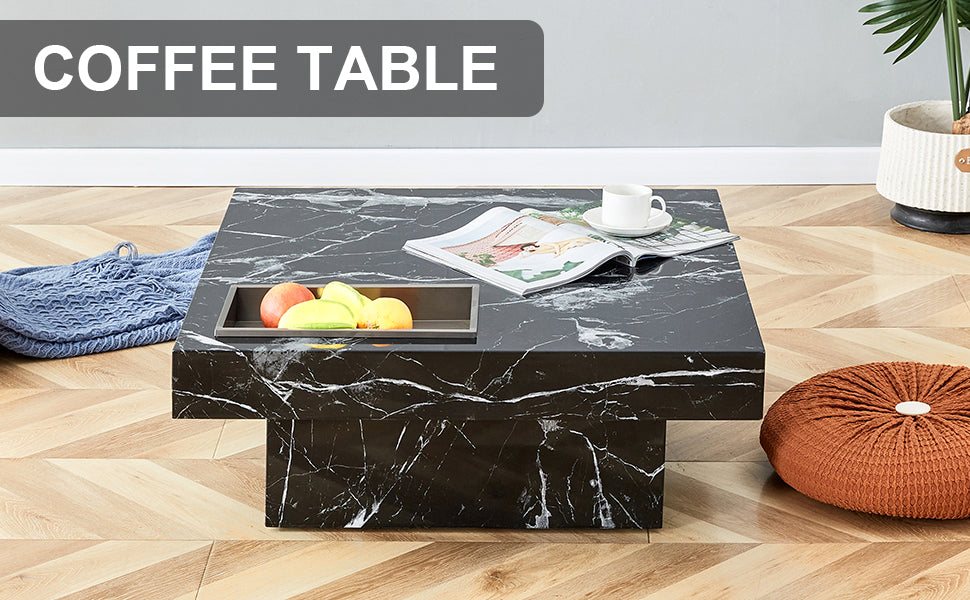 A modern and practical coffee table made of MDF material with black patterns - V.I.P Digital Presence