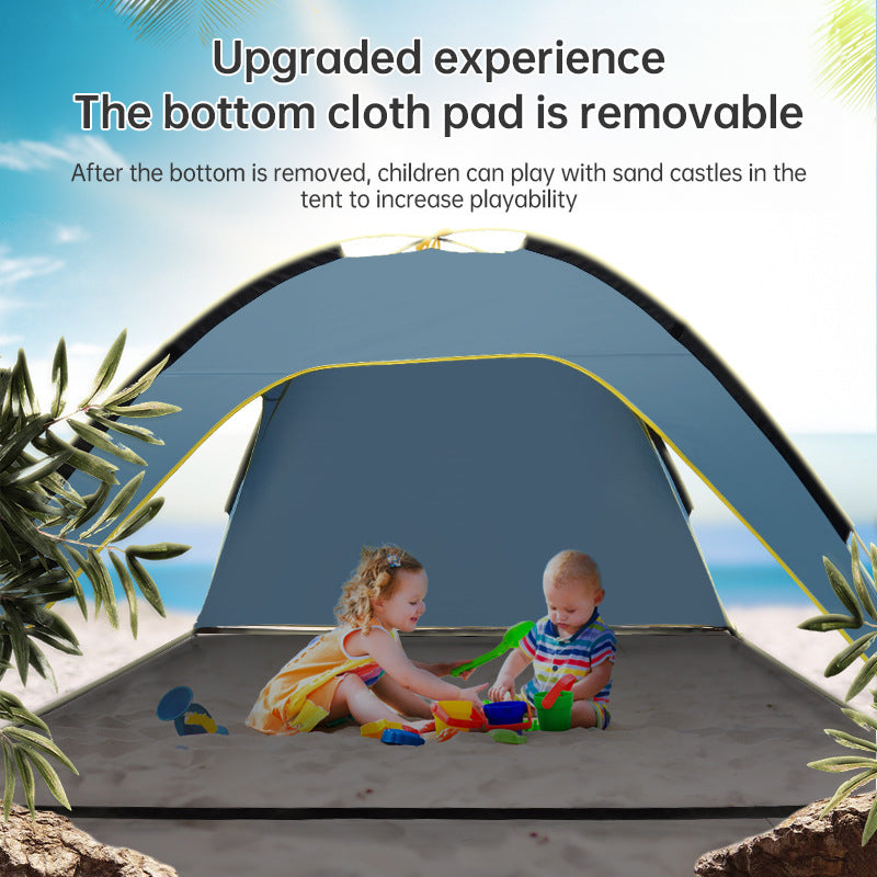 Quick-open beach tent, sun shelter, light shade for outdoor camping, 3-vented, spacious design - V.I.P Digital Presence