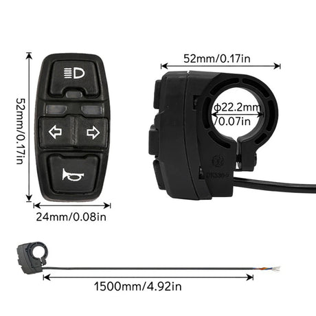 48V/36V 1.5 m Electric Bike Scooter Light Switch for Motorcycle Button Turn Signal Light For Motorcycle Electric Bike Scooter - V.I.P Digital Presence
