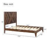 Mid-Century Modern Platform Bed Wood Slat Support with No Box Spring Needed,Full, Walnut - V.I.P Digital Presence