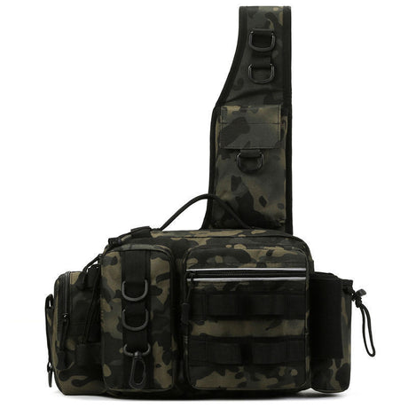 Men's Fishing Backpack: Equipped with bait box, equipment storage bag, pole holder, sling & shoulder bag design. - V.I.P Digital Presence
