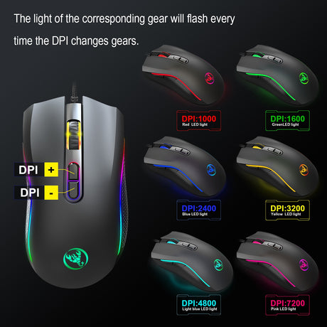Computer gaming mouse e-sports internet cafe RGB luminous mouse MOUSE e-sports chicken eating wired mouse - V.I.P Digital Presence