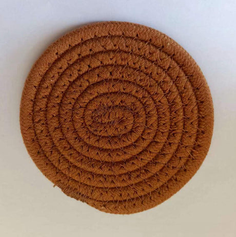 Cotton thread placemat hand woven insulation mat bowl mat cup mat thickened and simple cotton linen table mat - V.I.P Digital Presence