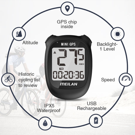 Meilan M3 GPS Bicycle Computer GPS Cycle Computer Waterproof Speedometer - V.I.P Digital Presence