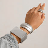 Retro personalized metal square mirror bracelet with frosted curve bracelet - V.I.P Digital Presence
