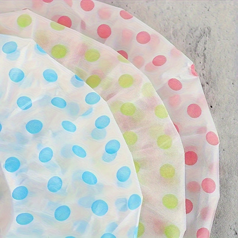 Thickened Shower Cap Wholesale Non-disposable Waterproof Polka Dot PVC Adult Bath Cap PE Oil-proof - V.I.P Digital Presence