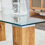 Glass-Top Coffee Table tea table with MDF Legs - Stylish Blend of Elegance and Durability 44.9"*21.7"*16.9"