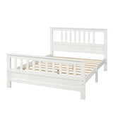 Wood Platform Bed with Headboard and Footboard  Full