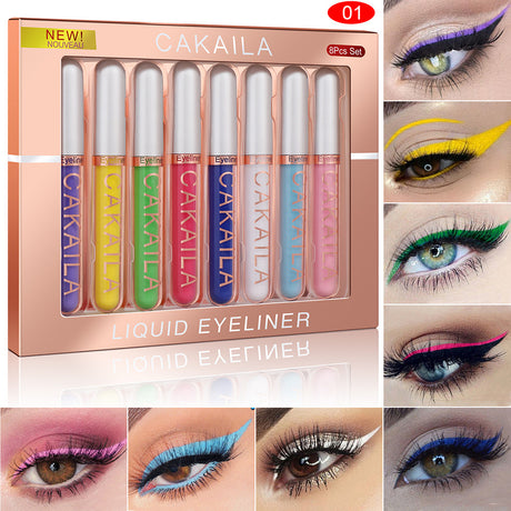CAKAILA  8 color Matte Glitter Color Liquid Eyeliner Set Long lasting and not smudged - V.I.P Digital Presence
