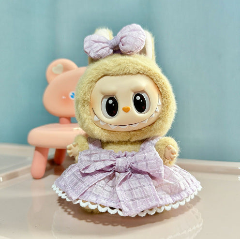 Ropa] Ropa Labubu con colgante de cara de PVC, ropa para muñecas de la serie Labubu Sitting Party