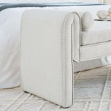 Bedroom storage stool, linen storage stool, large storage space, 50.39 inches white - V.I.P Digital Presence