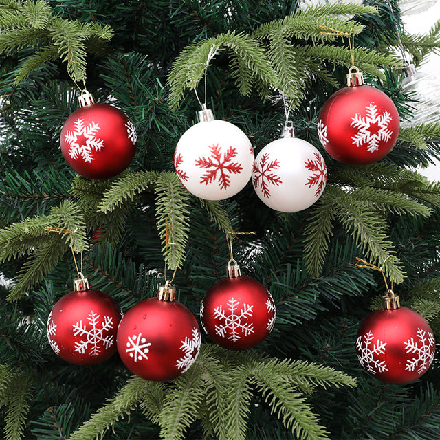 Christmas Decorations Christmas Tree Decoration 6cm Snowflake Painted Christmas Ball - V.I.P Digital Presence