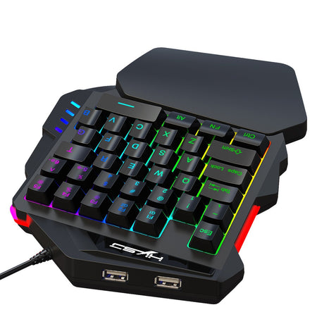 V500 gaming one handed keyboard RGB illuminated keyboard built-in converter supports PS3 and PS4 gaming consoles - V.I.P Digital Presence