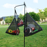 Outdoor triangular sun drying net, foldable storage net, camping hanging net, storage basket, PVC hanging net bag - V.I.P Digital Presence