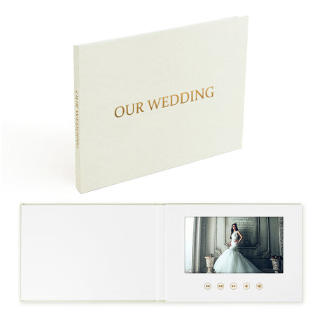 Multi functional commercial wedding video invitation letter linen material video brochure - V.I.P Digital Presence