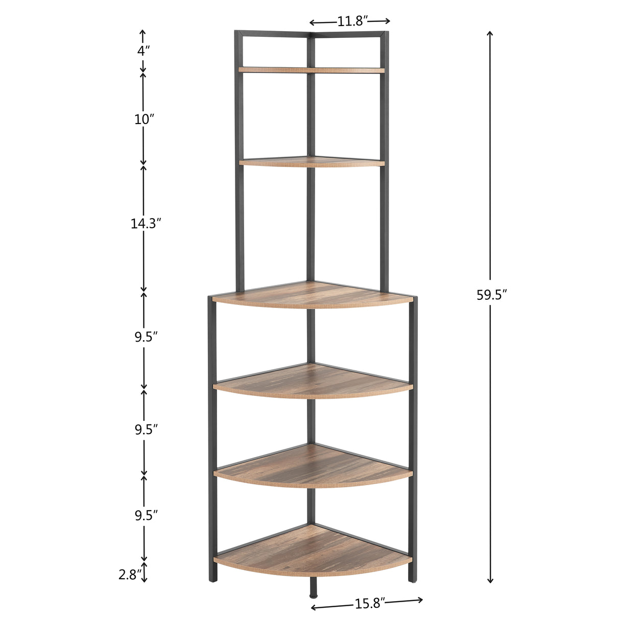 6-story corner open bookshelf modern bookshelf wooden frame independent bookshelf unit, country brown - V.I.P Digital Presence