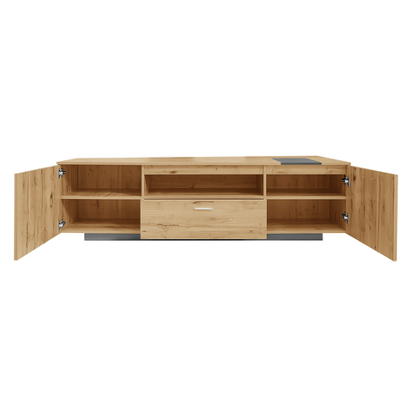 70 inch modern TV stand with 3 cabinets and drawers, entertainment center can accommodate TVs under 80 inches - V.I.P Digital Presence