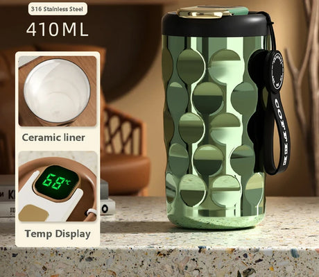 LED temperature display insulated cup 316 stainless steel cup intelligent coffee insulated bottle 410ml vacuum bottle coffee cup - V.I.P Digital Presence