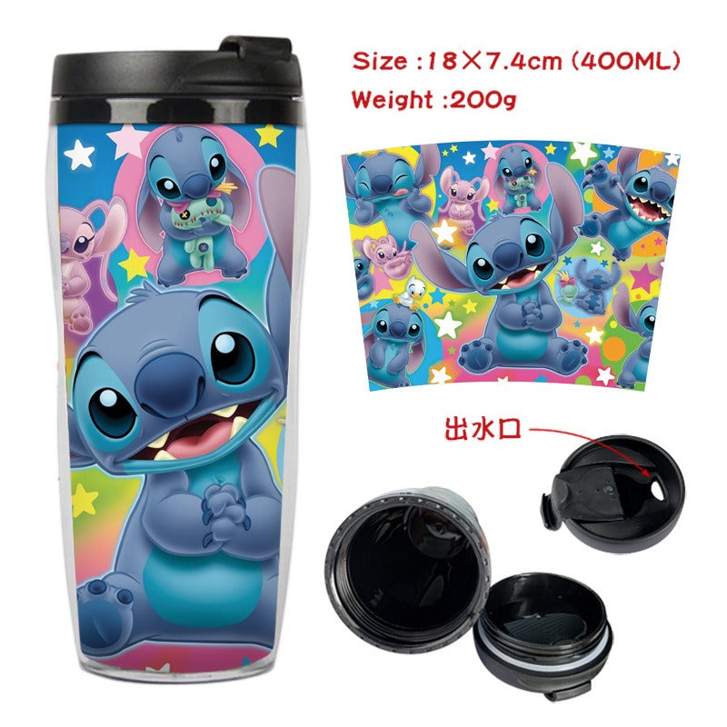Stitch Stitch animation peripheral double-layer insulated plastic cup two-dimensional cartoon tea cup cold water kettle water cup - V.I.P Digital Presence