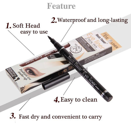 Music Flower New Makeup Cosmetic Black Eyeliner Waterproof Eye Liner Pencil Shadow KAJAL Gel Eyeliner Make up Smokey Eye - V.I.P Digital Presence