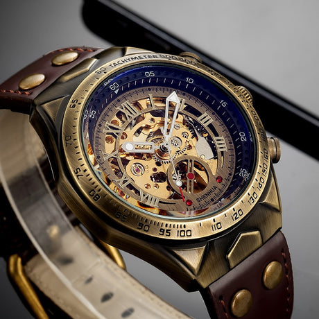 SHENHUA Men's Fashion Hollow out Watch Antique Fully Automatic Mechanical Watch - V.I.P Digital Presence