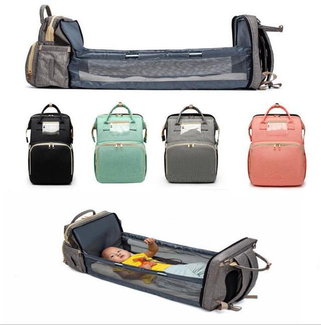 2in1 Multifunctional Baby folding bed  Travel Portable Large Capacity Shoulder Mommy Folding Crib Bags - V.I.P Digital Presence