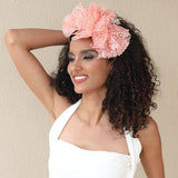 Fashionable lace embroidered polka dot oversized bow headband - V.I.P Digital Presence