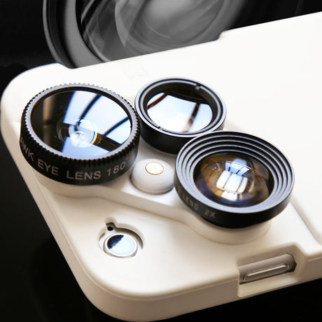 4 in 1 Mobile Phone Lensese Cases Full Coverage For iPhone X 8 7 6S 6 Plus Wide Angle Macro Fisheye Phone Lenses Black Case - V.I.P Digital Presence