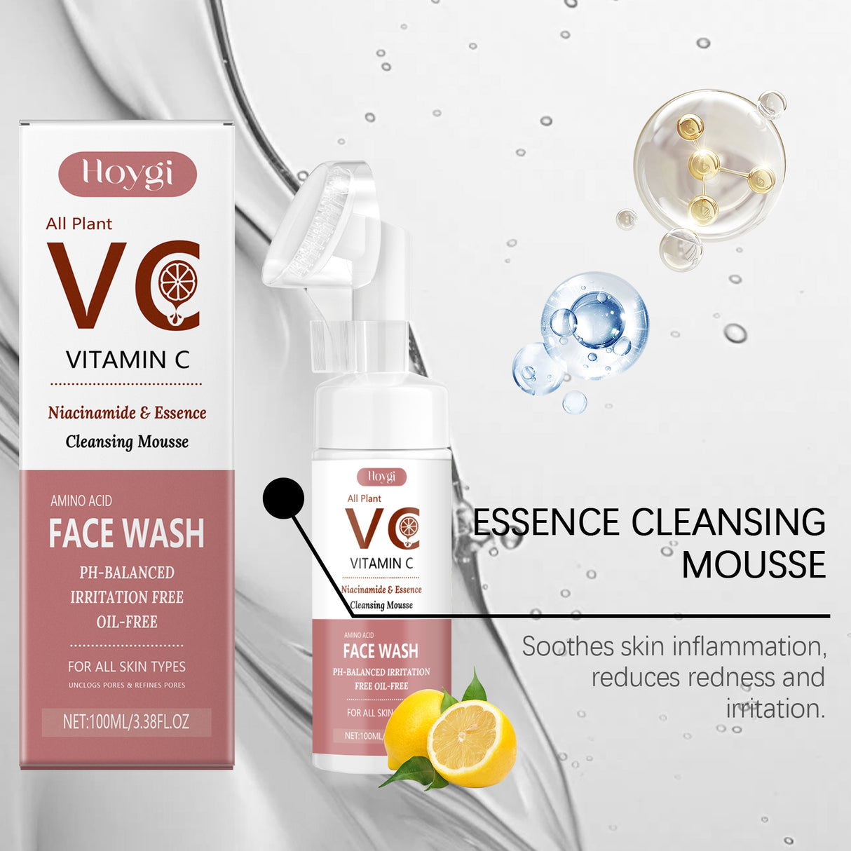 Vitamin C Foam Cleanser Gentle Moisturizing Hydrating Lotion Cleanser For Facial Skin