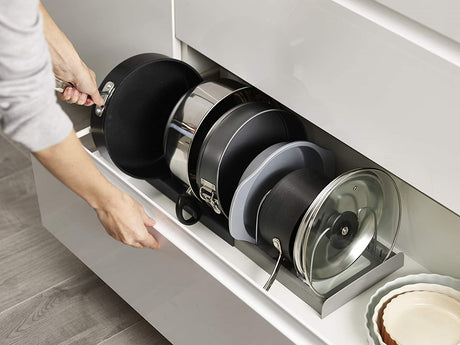 Kitchen Supplies Storage Rack Tabletop Telescopic Pot Cover Rack Kitchen Utensils Storage Rack Drainage Tray Telescopic Drawer Organizer - V.I.P Digital Presence