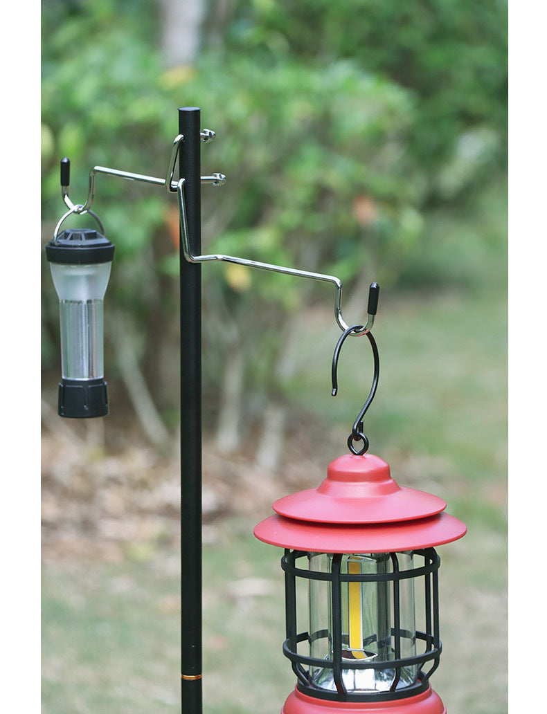 Soporte para lámpara de camping portátil de aleación de aluminio ligero para exteriores con bolsa de almacenamiento