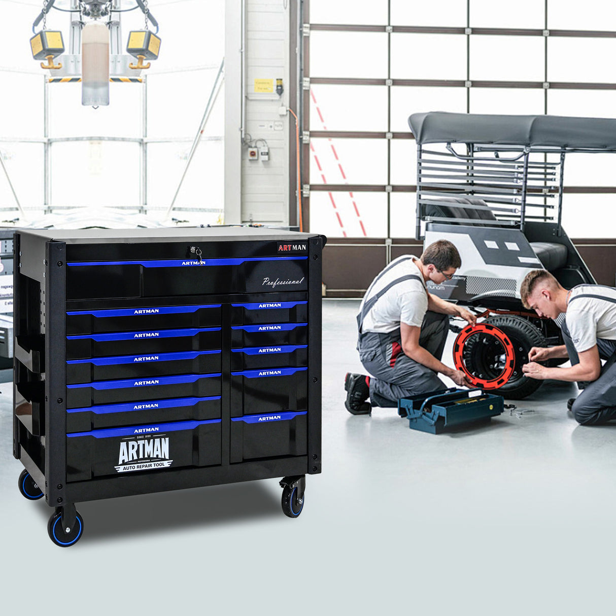 12-Layer Drawer Multi-Purpose Tool Car, With Wheels, Iron Top - V.I.P Digital Presence