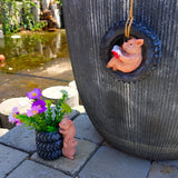 Cute Piggy Reading Tire Courtyard Garden Outdoor Hanger - V.I.P Digital Presence
