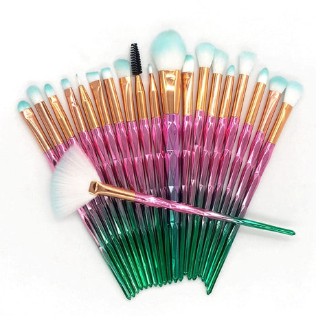 20 sets of diamond transparent handle eye shadow makeup brush multifunctional eye makeup tool - V.I.P Digital Presence