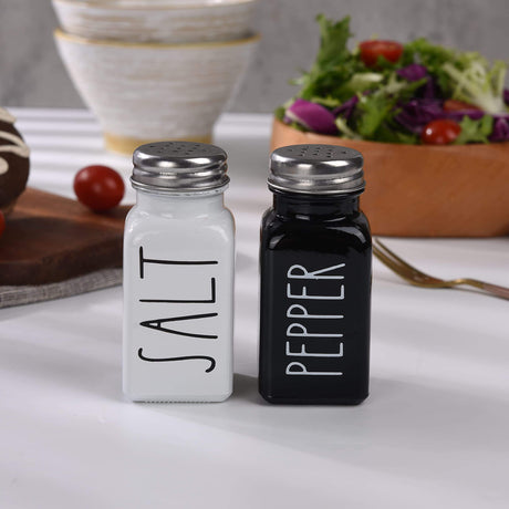Black and white seasoning jar pepper salt bottle seasoning box square glass - V.I.P Digital Presence