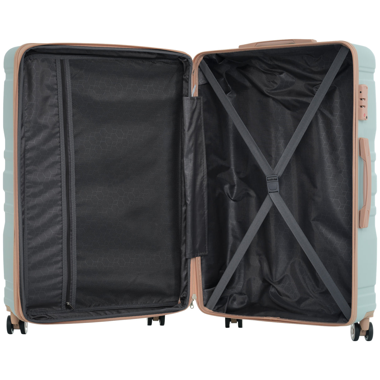 Luggage Sets New Model Expandable ABS Hardshell 3pcs Clearance Luggage (grey green)