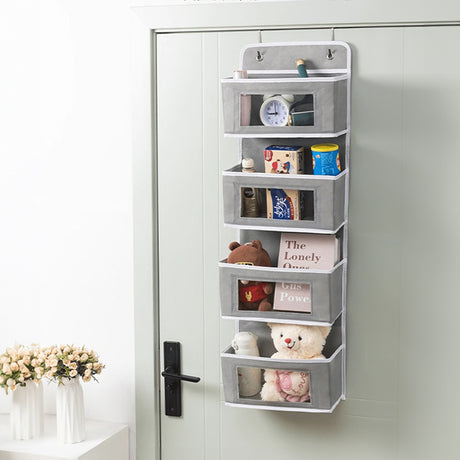 5 - Shelf Hanging Storage: Anti - Tilt, 5 large pockets. Good for bedroom, bathroom, living room (behind - door use). - V.I.P Digital Presence